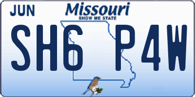 MO license plate SH6P4W