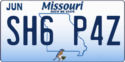 MO license plate SH6P4Z