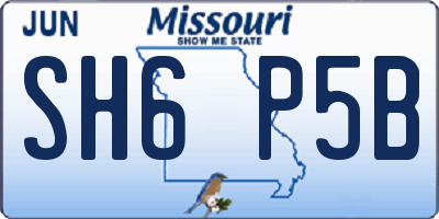 MO license plate SH6P5B
