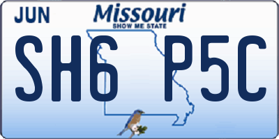 MO license plate SH6P5C