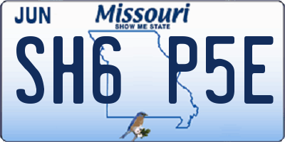 MO license plate SH6P5E