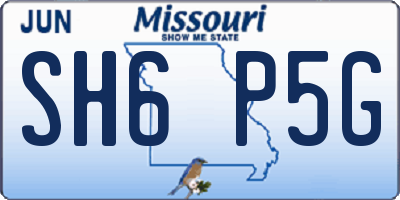 MO license plate SH6P5G