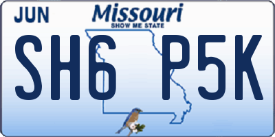 MO license plate SH6P5K