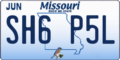 MO license plate SH6P5L