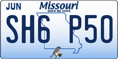 MO license plate SH6P5O
