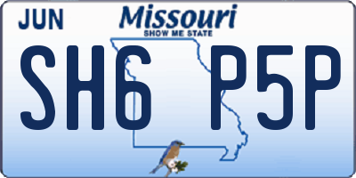 MO license plate SH6P5P