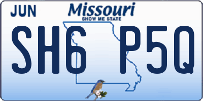 MO license plate SH6P5Q