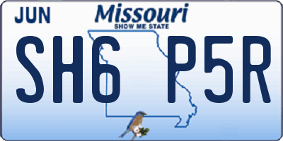 MO license plate SH6P5R