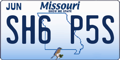 MO license plate SH6P5S