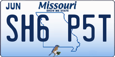 MO license plate SH6P5T