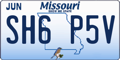 MO license plate SH6P5V
