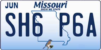 MO license plate SH6P6A