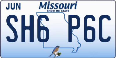 MO license plate SH6P6C