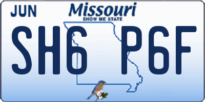 MO license plate SH6P6F