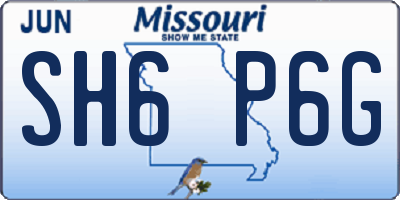 MO license plate SH6P6G