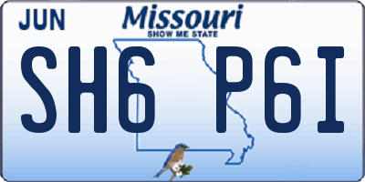MO license plate SH6P6I