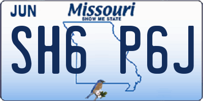 MO license plate SH6P6J