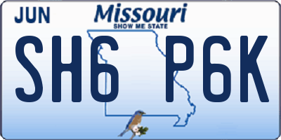 MO license plate SH6P6K