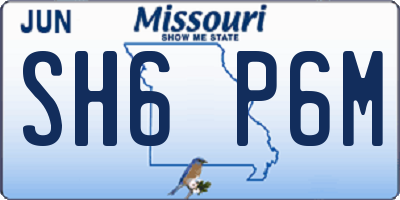 MO license plate SH6P6M