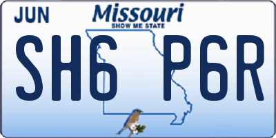 MO license plate SH6P6R