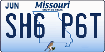 MO license plate SH6P6T
