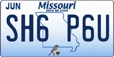 MO license plate SH6P6U