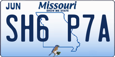 MO license plate SH6P7A