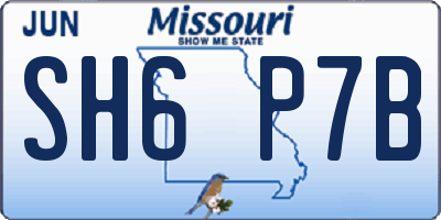 MO license plate SH6P7B