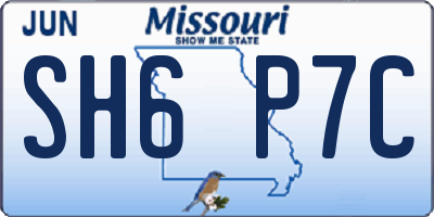 MO license plate SH6P7C