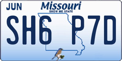 MO license plate SH6P7D