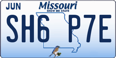 MO license plate SH6P7E