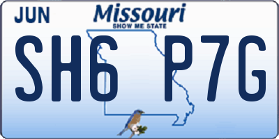 MO license plate SH6P7G