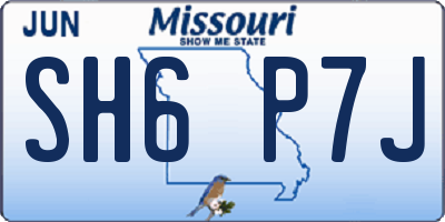 MO license plate SH6P7J