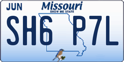 MO license plate SH6P7L