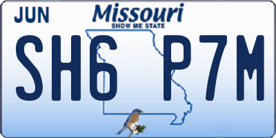 MO license plate SH6P7M