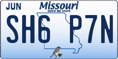 MO license plate SH6P7N