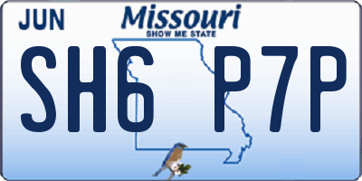 MO license plate SH6P7P