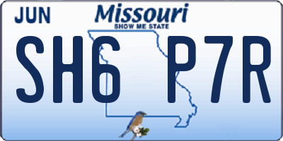 MO license plate SH6P7R