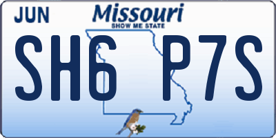 MO license plate SH6P7S