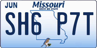 MO license plate SH6P7T