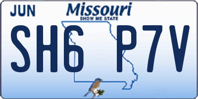MO license plate SH6P7V