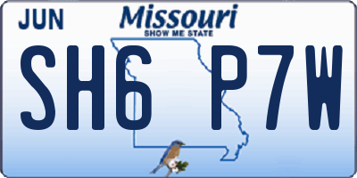 MO license plate SH6P7W