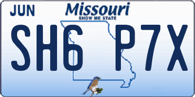 MO license plate SH6P7X