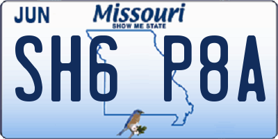 MO license plate SH6P8A