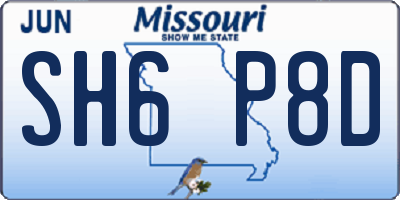 MO license plate SH6P8D