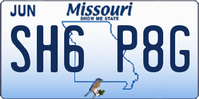 MO license plate SH6P8G