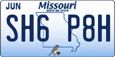 MO license plate SH6P8H