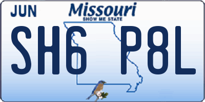 MO license plate SH6P8L