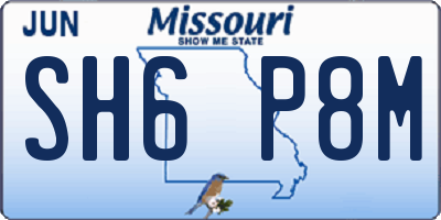MO license plate SH6P8M
