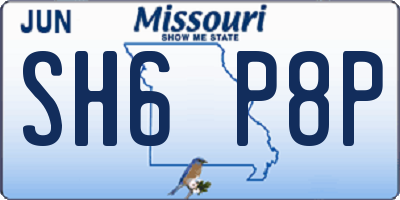 MO license plate SH6P8P
